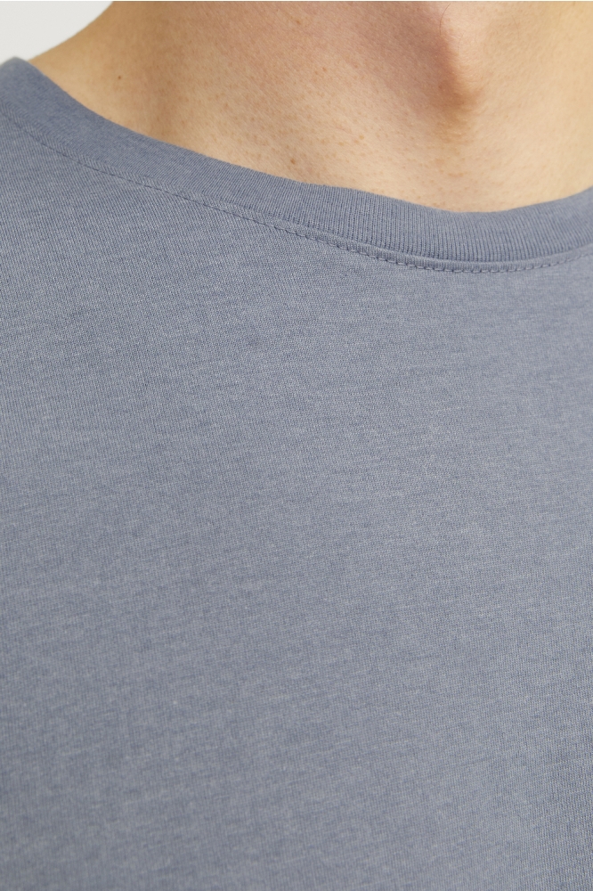 JJEORGANIC MELANGE TEE SS O-NECK NO 12222887 Flint Stone/Melange